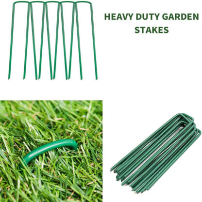 50 PCS Garden Pegs Pins Ground Stakes Staples Spikes U Shaped Landscape Securing - Image 7
