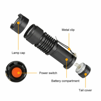 UV Ultra Violet Flashlight Handheld Blacklight Small Flashlight 395nm Mini Light Inspection Lamp Pen Torch Detector For Dog Pet Urine Stains, Bed Bugs And Scorpions - Image 4