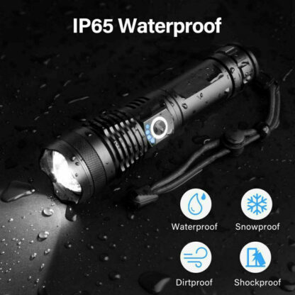 High Power 12000000 Lumen Ultra Bright Aluminum Flashlight LED Rechargeable UK - Image 5