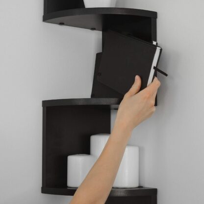 New 5 Tier Floating Wall Shelves Corner Shelf Storage Display Bookcase Unit - Image 3