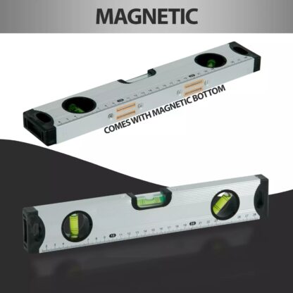 SILVER MAGNETIC 3 PIECE BUILDERS BUILDING SPIRIT LEVEL SET - 300, 600, 1000mm - Image 5