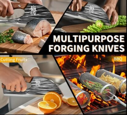1pc Hand Forged Bone Cutter Kitchen Knife - Sharp Lightweight Dual-Use Slicer For Women - High-Carbon Stainless Steel, Ergonomic Handle, Easy To Clean, And Durable - Image 9