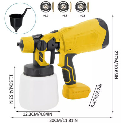 Cordless Paint Sprayer Electric Spray Gun For 18V Li-ion Battery - Image 4