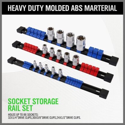 6PCS Socket Rail Storage Holder Organizer Tray Set 1  2  3  8  1  4   Wall Mount ABS - Image 10