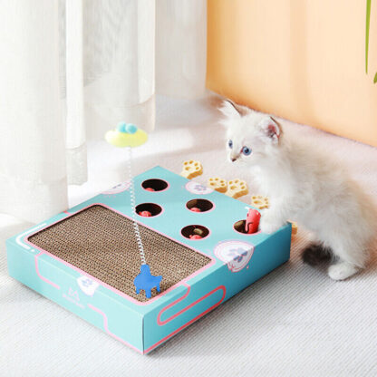 Cat Toy Whack-a-Mole Cat Scratching Board Toy Grinding Claw Rest Play Funny Cat - Image 3
