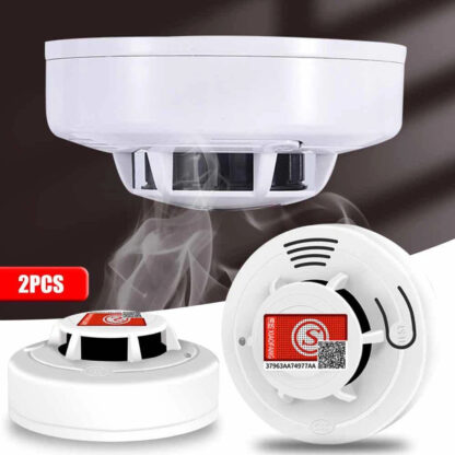 2 X Home Fire Alarm Smoke Detector Gas Sensor Twin Pack With Batteries - Image 5