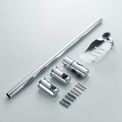 Shower Riser Rail Kit Slider Adjustable Chrome Head Holder Bracket Bathroom Set - Image 2