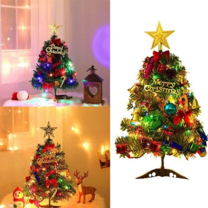 60 Long Tabletop Artificial Small Mini Christmas Tree W  LED Lights Ornament - Image 5