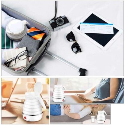 1pcs 600ML Collapsible Travel Electric Water Kettle Folding Camping Caravan Silicone - Image 6