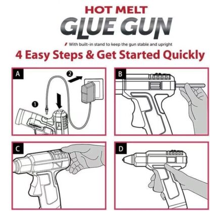 Hot Melt Glue Gun Electric Trigger Adhesive Hobby Craft DIY FREE Glue Sticks - Image 4