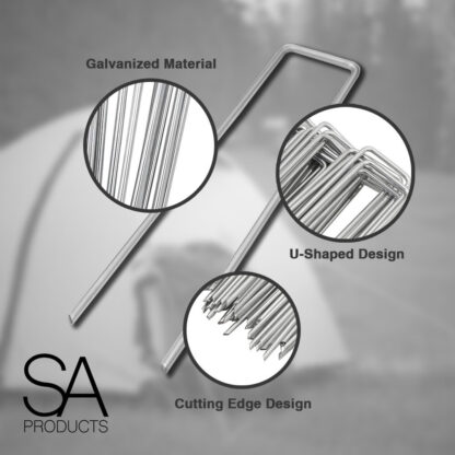 Heavy Duty Galvanised Steel Tent Pegs Metal Camping Ground Sheet - Image 2