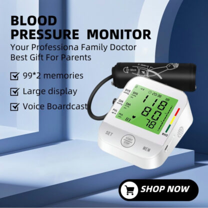 Home Arm Blood Pressure Monitor With Large Arm Cuff, Voice Announcement, Three-color Backlight And Large Display - Image 7
