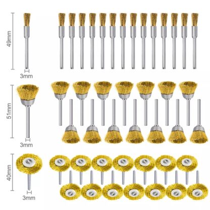 45Pcs Brass Polishing Wire Cup Mix Brush Set For Dremel Rotary Tool Accessories - Image 4