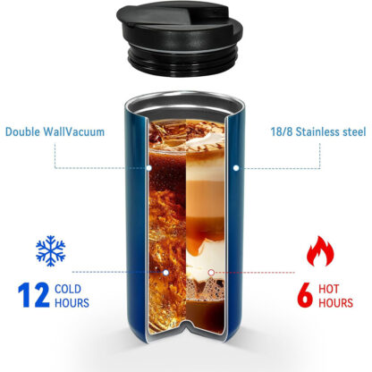 Thermal Travel Coffee Mug Cup Hot Warm Insulated Drinks Thermal Flask UK - Image 10