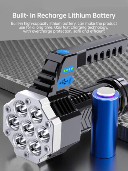 1-2Pcs Super Bright High Power LED Tactical Torch Rechargeable Flashlight New UK - Image 5