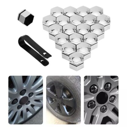20Pcs 17mm Gloss Silver Car Wheel Nut Caps Bolt Covers For  VW Vauxhall Bmw - Image 2