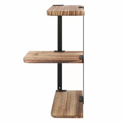 3 Tier Lucca Corner Shelf Modern Floating Wall Shelves Storage Display Shelving - Image 8