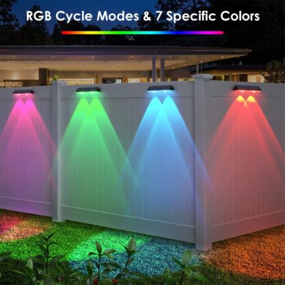 2PCS Super Bright Solar Powered Door Fence Wall Lights LED Outdoor Garden Lamp - Image 3