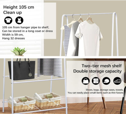 Heavy Duty Metal Clothes Rod Shoe Storage Clothing Rack Hanging Display Rack - Image 10