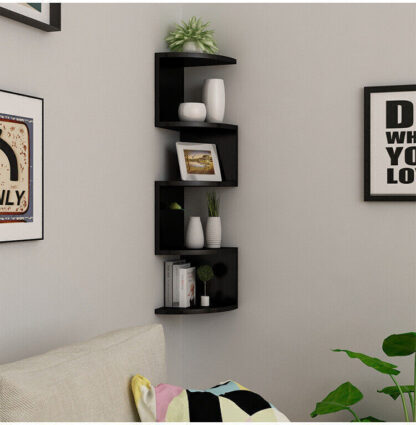 New 5 Tier Floating Wall Shelves Corner Shelf Storage Display Bookcase Unit - Image 4