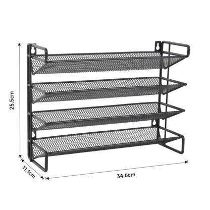 4 Tier Metal Spice Rack Kitchen Countertop Cupboard Spice Herb Jar Storage Shelf - Image 7