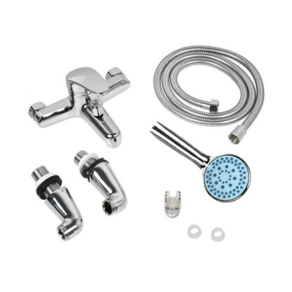 Luxury Bathroom Chrome Sink Bath Filler Tap Shower Mixer Taps With Hand Held Set - Image 3