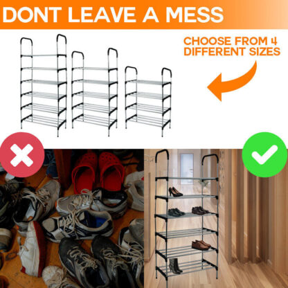 4TIER Shoe Rack Stand Heavy Duty Sturdy Storage Lightweight Compact Space Saving - Image 9
