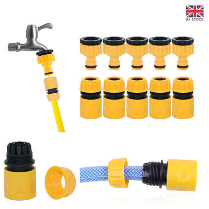 10Pcs-Set Garden Car Water Hose Pipe Tap Adapter Connector & Fitting Hosepipe UK - Image 7
