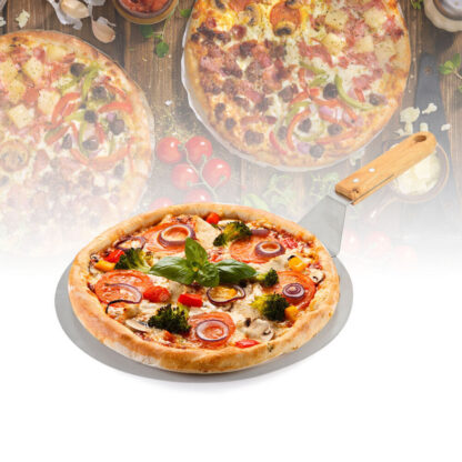 Stainless Steel Pizza Paddle Peel Bakers BBQ Oven Restaurant Tray Wooden Handle - Image 6