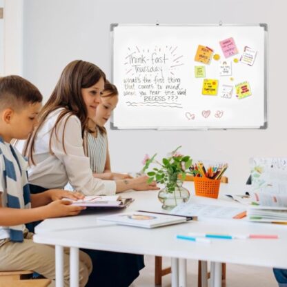 MAGNETIC WHITEBOARD SMALL LARGE WHITE BOARD DRY WIPE NOTICE OFFICE SCHOOL HOME - Image 9