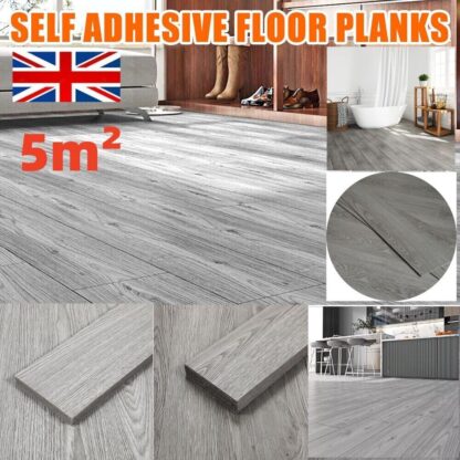 5m Floor Planks Tiles Self Adhesive Wood Effect Vinyl Flooring Bathroom Decor - Image 8