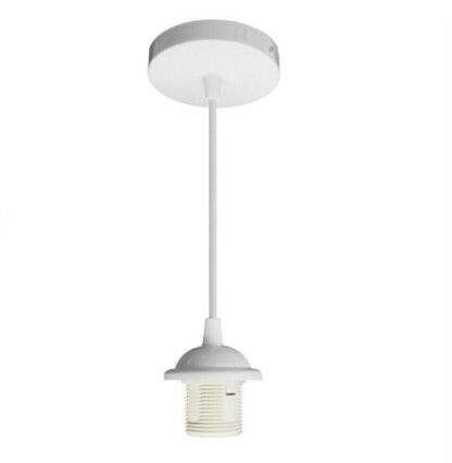 Light Pendant Fitting Ceiling Rose E27 Suspension Set Black Light Base UK - Image 2