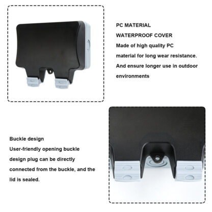 Weatherproof Outdoor Plug 13A 2 Gang Twin Switched Double Socket Outside Box UK - Image 3
