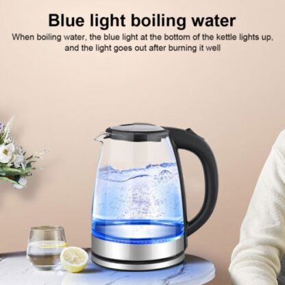 1.8L ELECTRIC KETTLE GLASS 360 BLUE LED ILLUMINATED JUG AUTO SHUT OFF PROTECTION - Image 4
