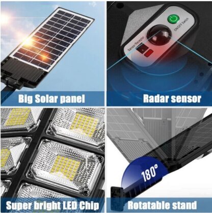 Commercial  504 LED Outdoor Dusk To Dawn Solar Street Light Road Lamp - Image 10