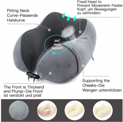 Memory Foam U Shaped Travel Pillow Neck Support Soft Head Rest Car Plane Cushion - Image 6