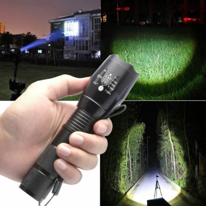 2PCS 1200000LM USB Rechargeable LED Flashlight Super Bright Torch Tactical Lamp - Image 5
