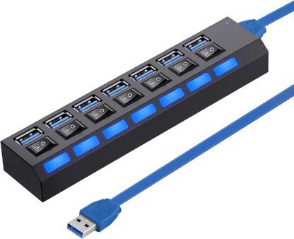 USB HUB 7 Port High Speed 3.0 USB Multi Splitter Desktop PC Laptop Adapter 5Gbps - Image 6