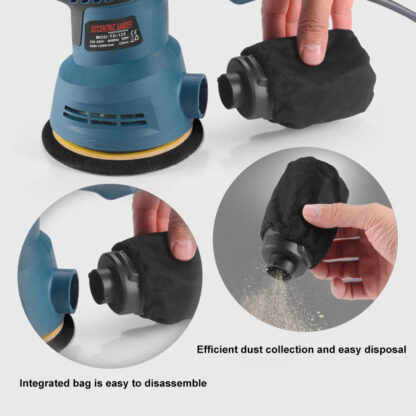 300W ELECTRIC RANDOM ORBITAL SANDER 6 SPEEDS ROTARY PALM CIRCULAR DISC 20x 125mm - Image 4