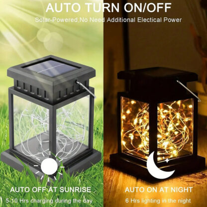 3PCS Solar Powered LED Lantern Light Waterproof Lamp Hanging Outdoor Garden Lawn - Image 9