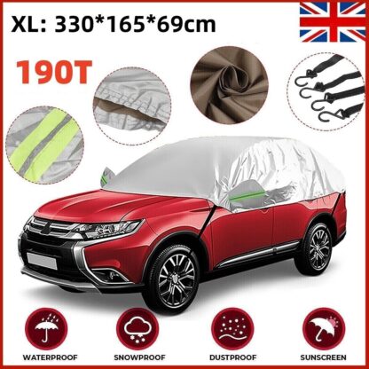 Half Car Cover Top Roof Sun UV  Rain Protection Waterproof Outdoor Universal 190T - Image 4