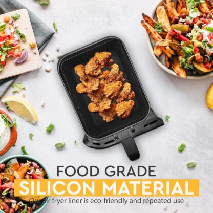 2 PCS Air Fryer Silica Gel Baking Pan Dual Basket Liner Handle Baking Oven New - Image 7