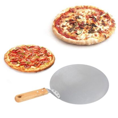 12Inch Stainless Steel Pizza Paddle Peel Bakers BBQ Oven Tray Wooden Handle - Image 7