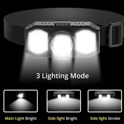 Super Bright Waterproof LED Head Torch Headlight USB Rechargeable Headlamp UK - Image 10