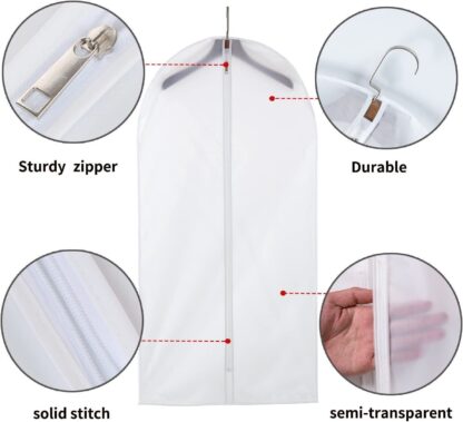 10x Clear Coat Dress Garment Clothes Cover Dust Protector Travel Bag With Zip - Image 4