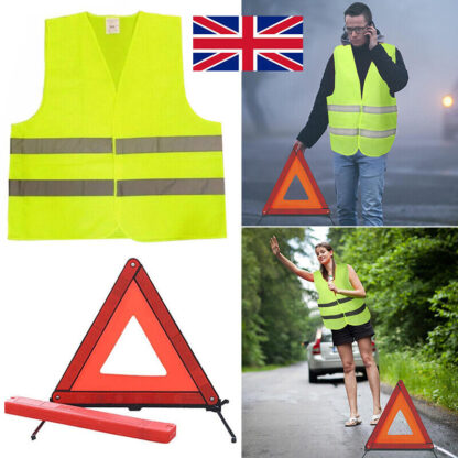Car Warning Triangle Reflective Emergency Breakdown & High Visibility Vest - Image 4