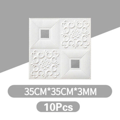 10Pcs 3D Tile Brick Wall Sticker Soft Self-adhesive Waterproof Foam Panel Decal - Image 5