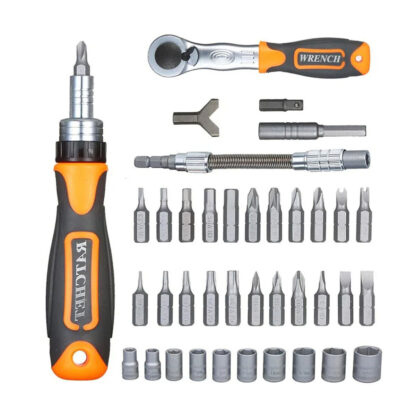 38Pcs Set Rachet Screwdriver Bit Set Socket Slotted Phillips Pozi Torx Hex Tool - Image 3