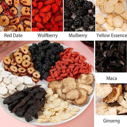 Kidney Tea Formula Ginseng Six Treasure Tea - Natural Chinese Traditional Herbal Ginseng Five Treasures Kidney Detox Cleanse Teabag For Men Women 20 Bags Per Pack - Image 2