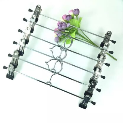 10PCS Strong Metal Clips Hangers Chrome Clothes Coat Trouser Skirt Rack UK - Image 6